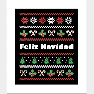 Spanish Christmas Feliz Navidad Posters and Art